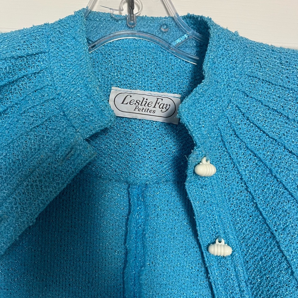 Leslie Fay XS Blue Jacket & skirt set